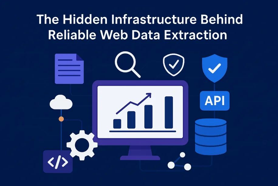 The hidden infrastructure behind reliable web data extraction: crawling, storage, APIs and monitoring