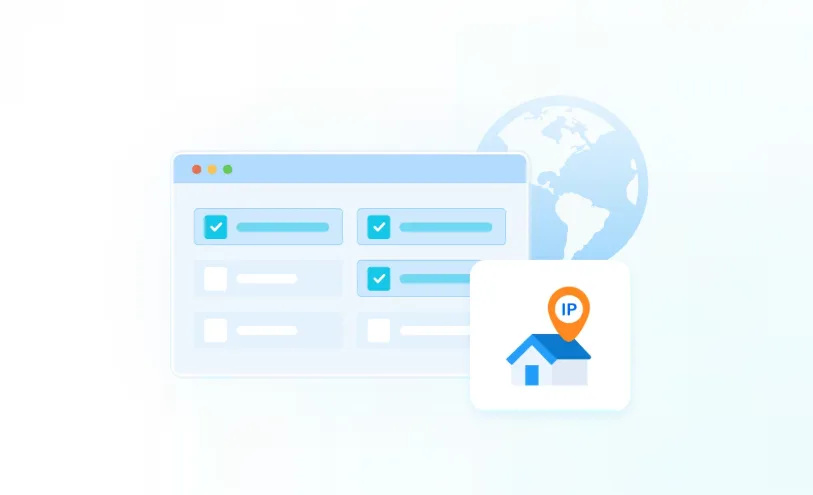 A browser session routed through a residential IP address in a target location
