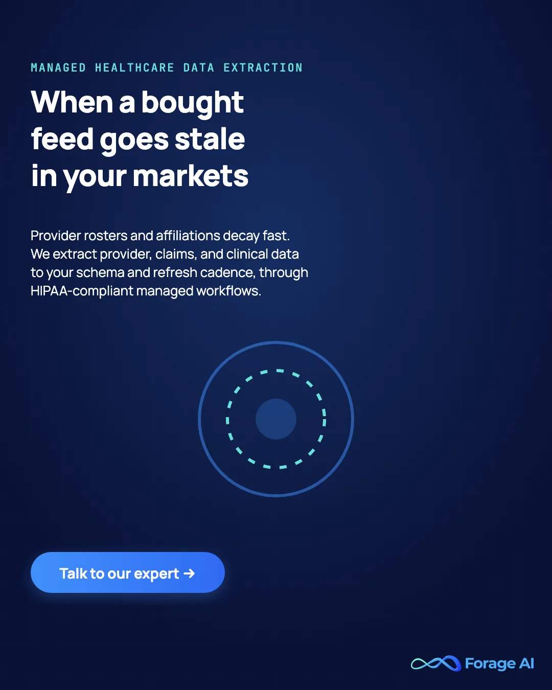 Forage AI: HIPAA-compliant managed extraction when a bought feed goes stale.