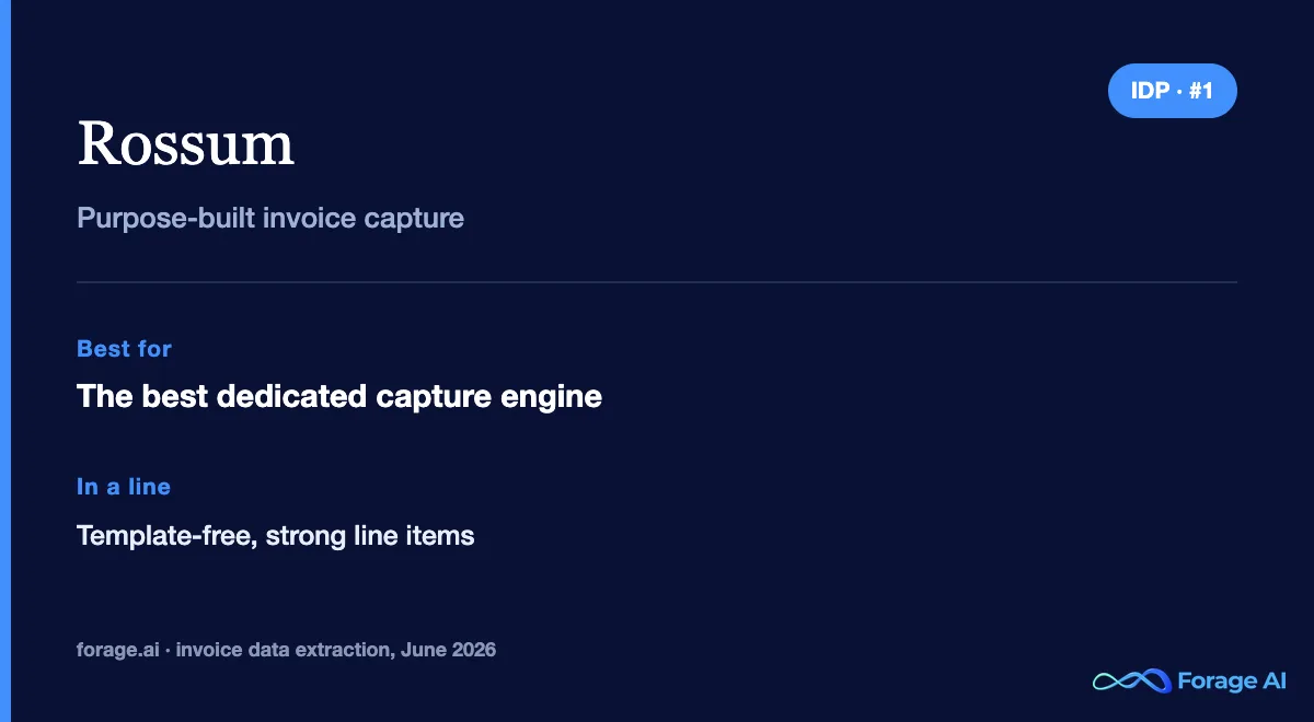 Rossum snapshot: purpose-built template-free invoice capture engine