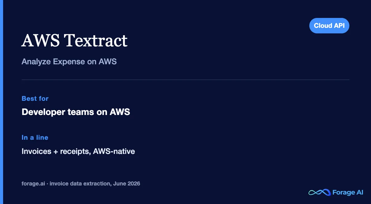 AWS Textract snapshot: Analyze Expense API for invoices and receipts on AWS