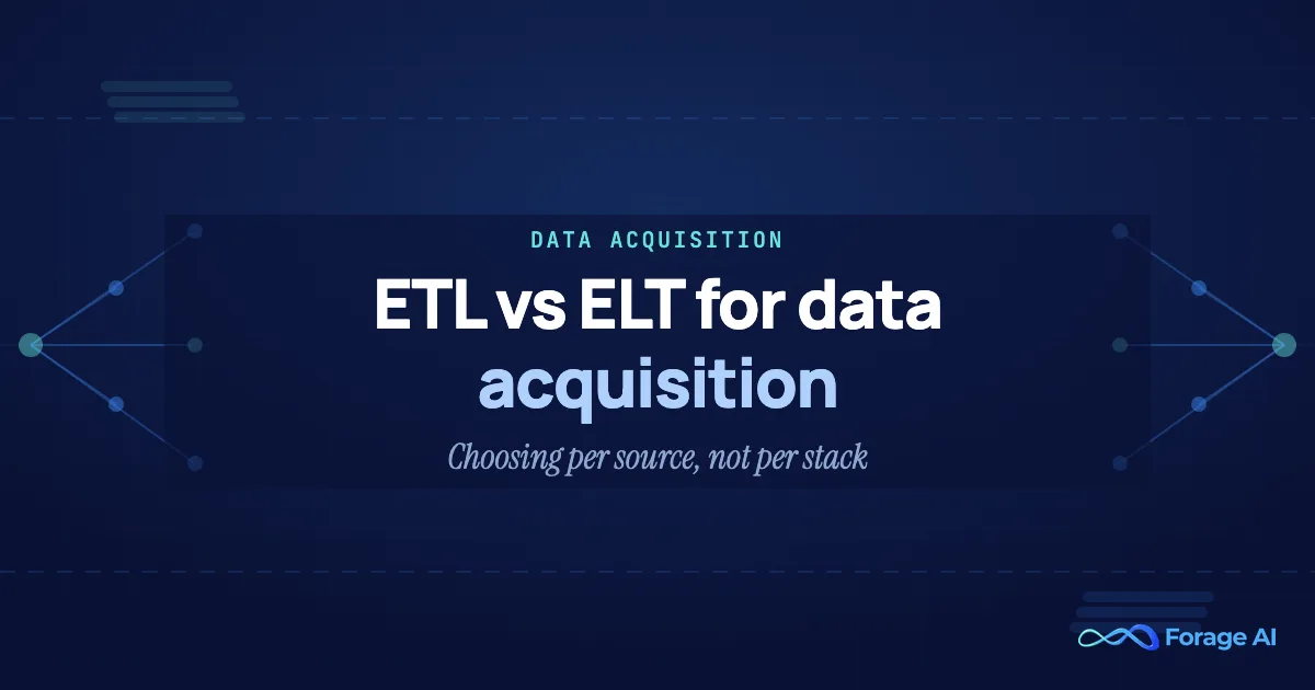 ETL vs ELT for Data Acquisition: Choosing Per Source, Not Per Stack
