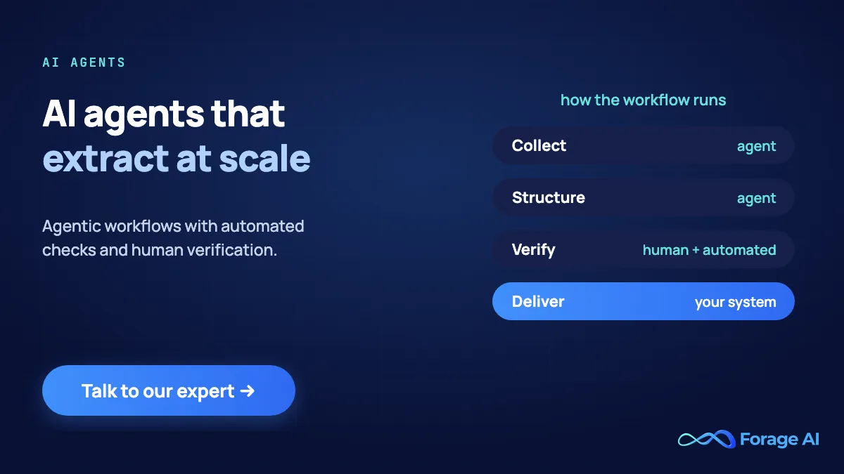 Forage AI agents that collect, structure and verify data at scale