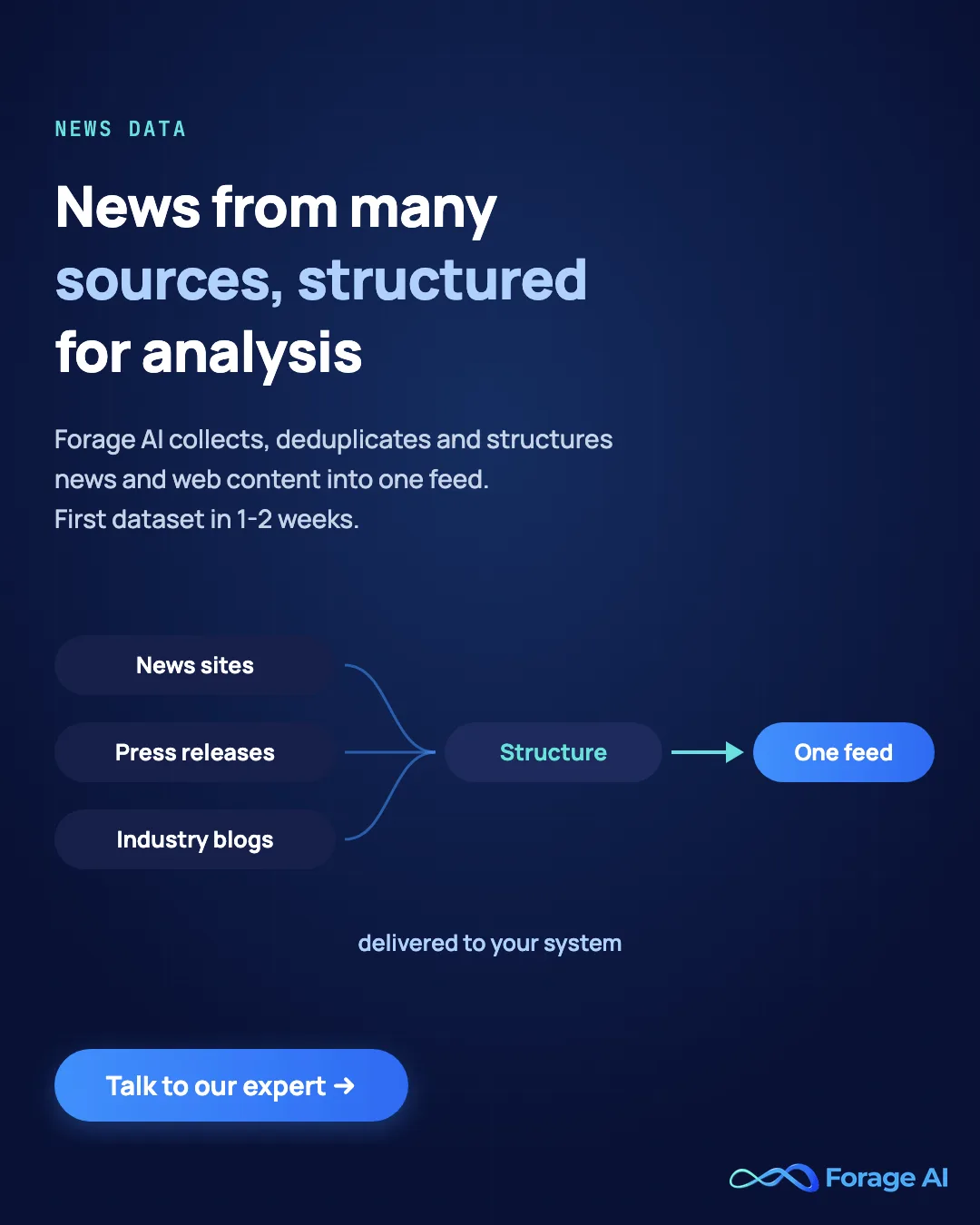 Forage AI news data extraction, talk to our expert