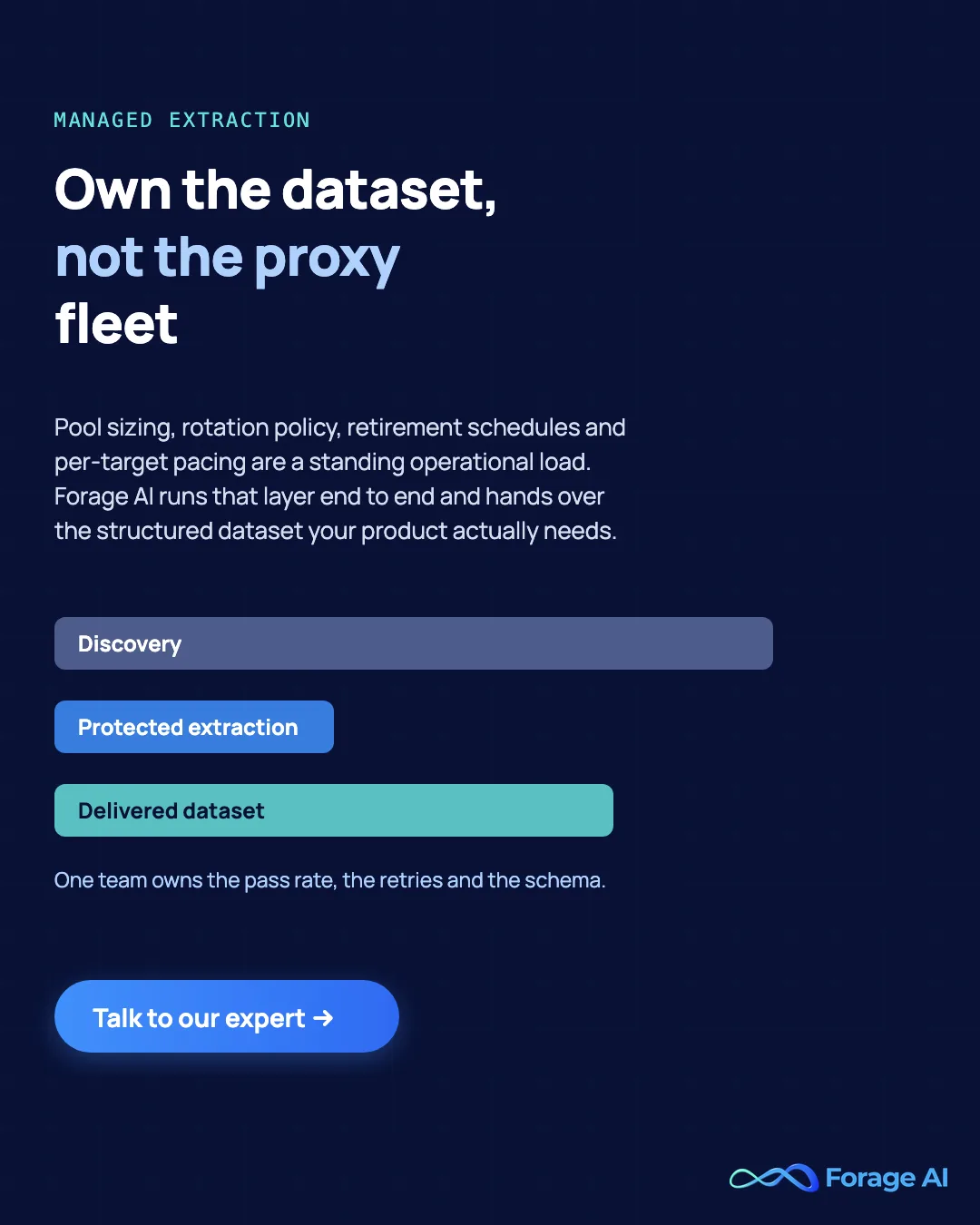 Forage AI promotional banner: managed extraction pipelines that hold their success rate