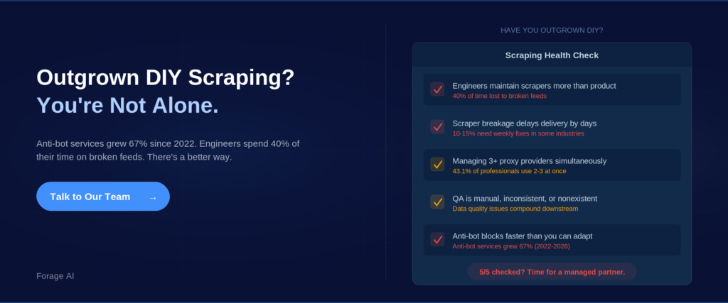 "Outgrown DIY Scraping? You're Not Alone."