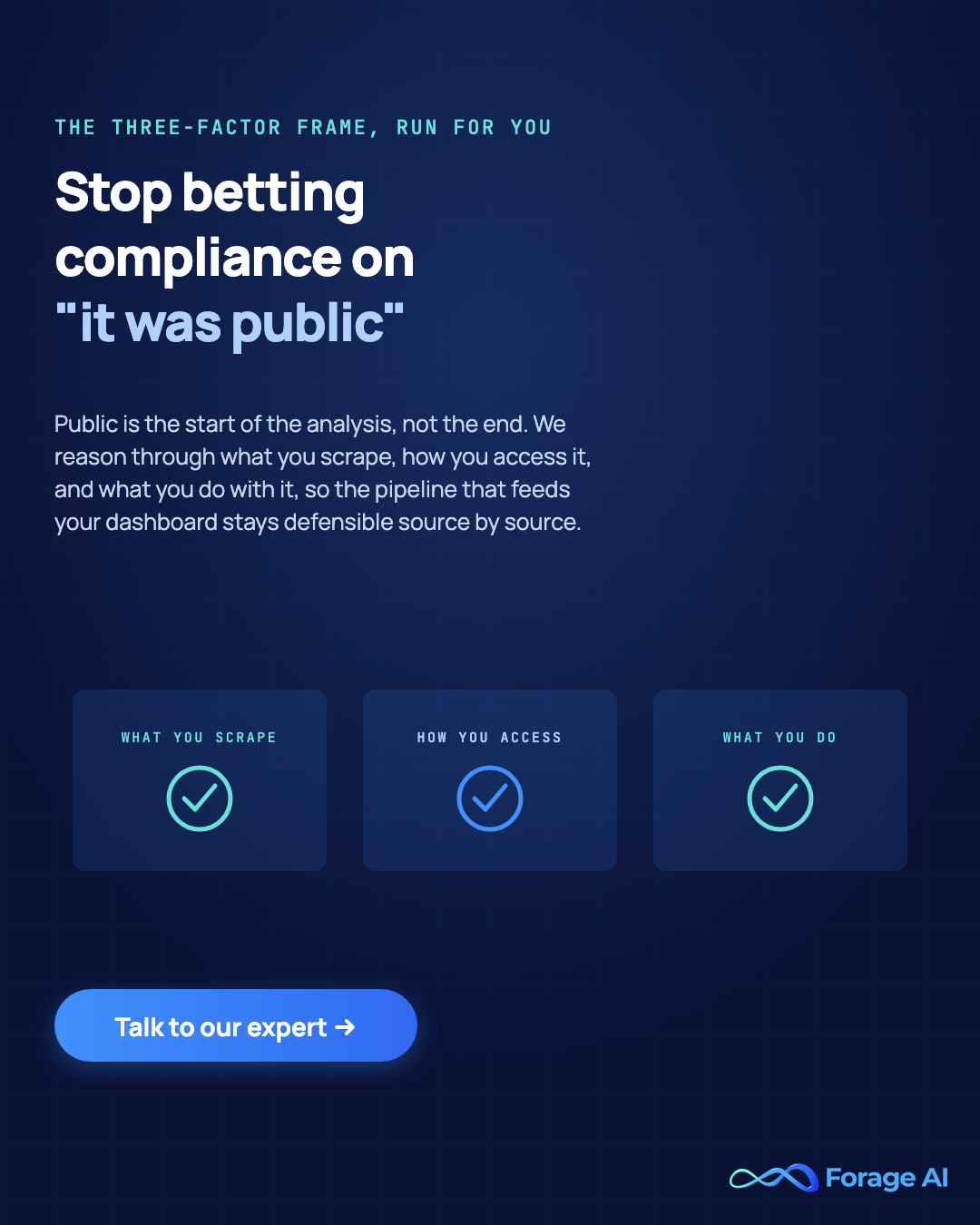 Forage AI managed compliant web data extraction banner.