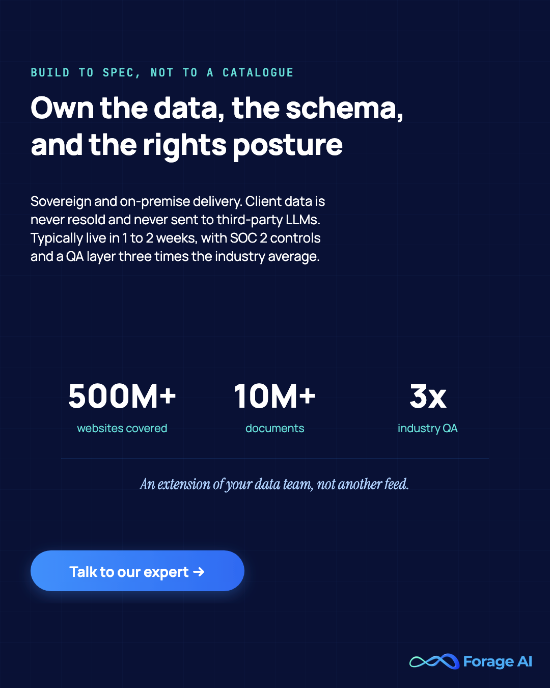 Forage AI: managed extraction, own the data, the schema, and the rights posture