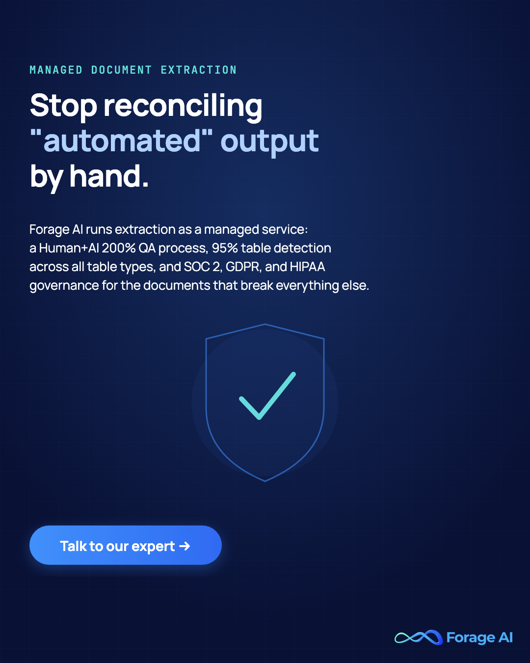 Forage AI managed document extraction with 200% QA