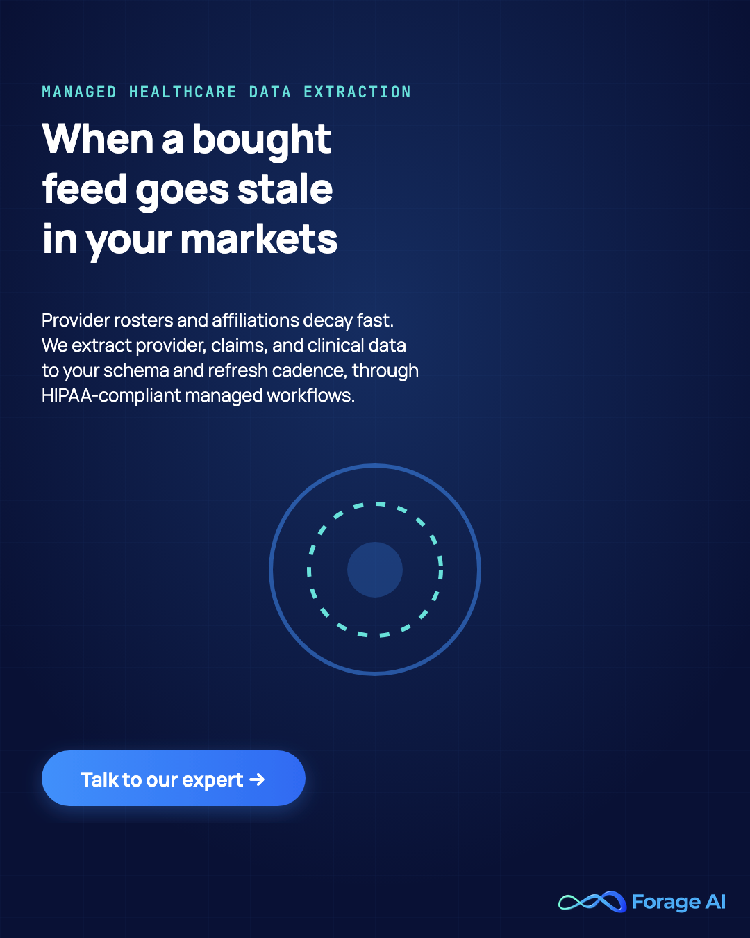 Forage AI: HIPAA-compliant managed extraction when a bought feed goes stale.
