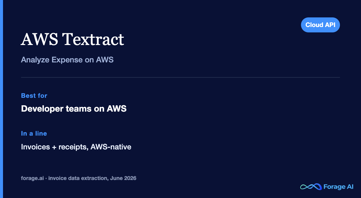AWS Textract snapshot: Analyze Expense API for invoices and receipts on AWS