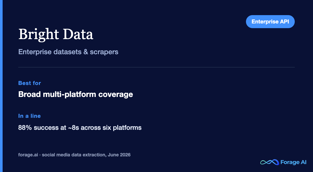 Bright Data snapshot: enterprise social media datasets and scrapers